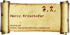Hercz Krisztofer névjegykártya
